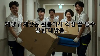 계양구 계산동 원룸이사🏠 걱정 끝! 필수 꿀팁🍯 대방출